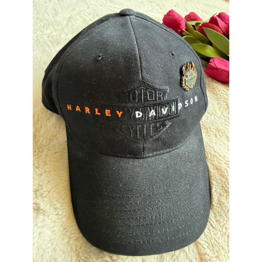 Harley Davidson Baseball Cap Flame Pin